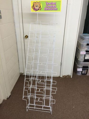 Wire Magazine Rack Tiered White Free Standing Floor Fixture 10 Tiers 48&#039; Height