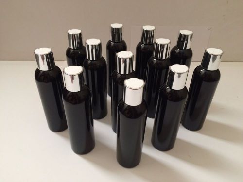 Plastic Black PET bottles 4oz. with squeeze top 12 pack