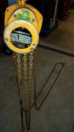 Harrington 1 ton chain fall cf4  cf010 chain hoist 10&#039; lift for sale