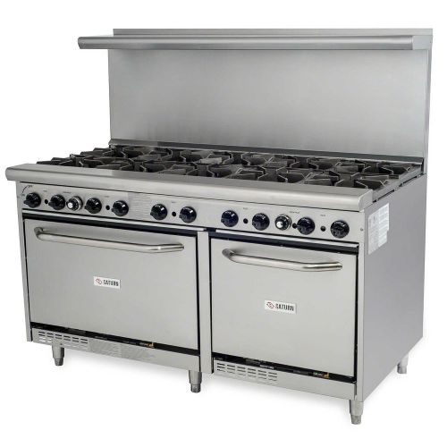 Saturn Equipment 60&#034; Heavy-Duty 10 Burner Range w/ Dual Oven (SHDR-60-10)