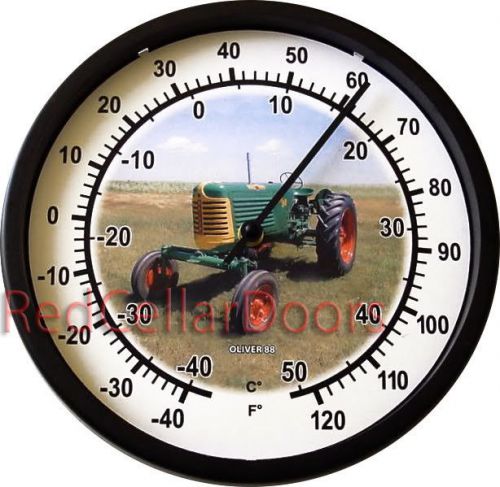 New Vintage OLIVER Model 88 Tractor Thermometer 10&#034; Round Celcius &amp; Fahrenheit