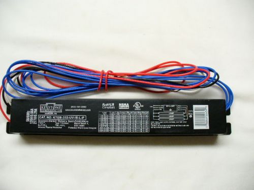 Lot of 7 keystone instant start electronic ballast: kteb-332-uv-is-l-p 2 or 3 t8 for sale