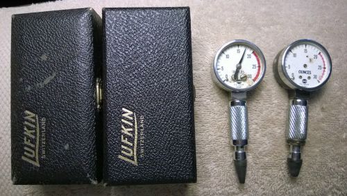 VINTAGE LOT 4  LUFKIN OUNCE GAUGES TOOLING MEASURE SETS CASES TOOL