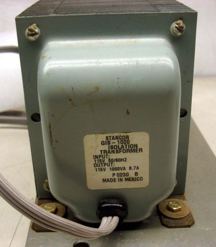 Stancor gis-1000 isolation transformer 115v 50/60hz 1000va 8.7a – tested working for sale