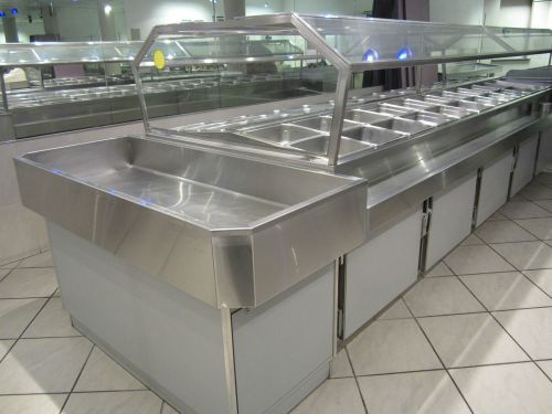 Double sided salad bar - refrigerated 13&#039; 3&#034; long  - see video for sale