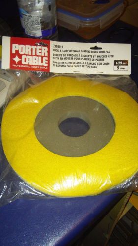 PORTER CABLE 100 GRIT DRYWALL SANDING PADS HOOK &amp; LOOP 79100-5