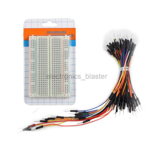 65pcs Male to Male Jumper Wire +400 Tie Point Solderless Prototype Breadboard