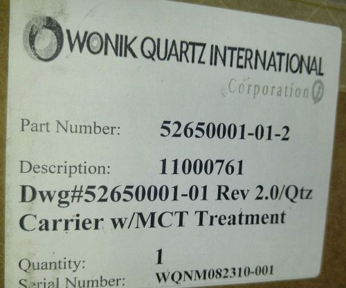 NEW IN BOX WONIK QUARTZ 52650001-01-2 8&#034; WAFER CARRIER