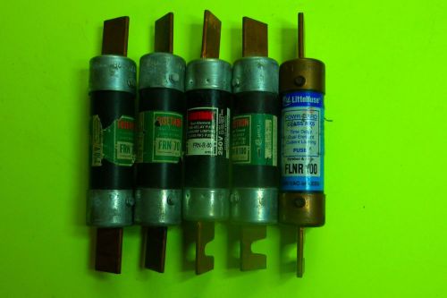 Lot of 5  FRN TYPE FUSES-2X 70 AMP, 1X 80 AMP, 2X 100 AMP