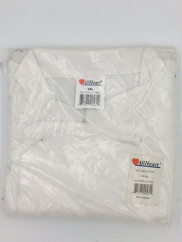 Allheart 100% Cotton White Chef Coat Size 5XL XXXXXL NIP new