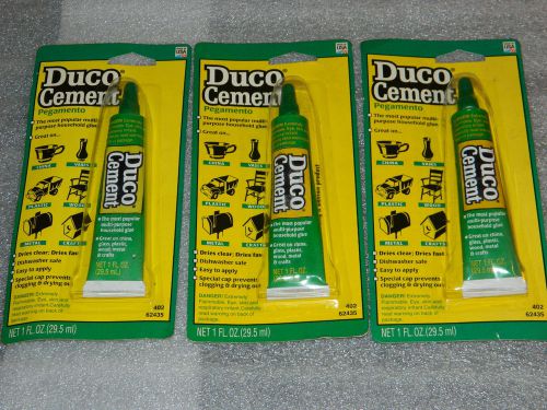 (3) BRAND NEW PACKS TUBES DEVCON DUCO 62435 HOUSEHOLD CEMENT GLUE 1 OZ. TUBES