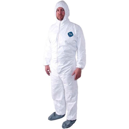 Dupont ty122swh3x0006g1 hooded tyvek(r), white, boots, xl, pk 6 for sale