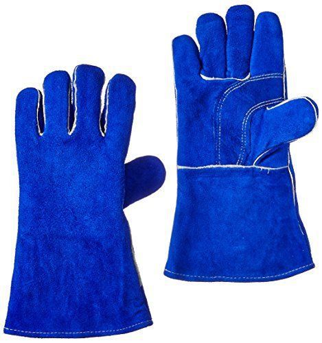 US Forge 400 Welding Gloves Lined Leather, Blue