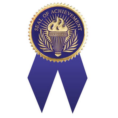 Seal of Achievement BLUE with Ribbons 12 Pcs Item #SAE004