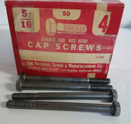 National screw &amp; mfg.co, hex head cap screws, 5/16 x 4, 50 pcs (lp157) for sale