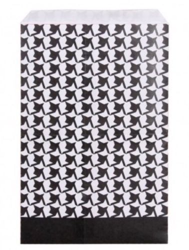 100 6x9 Black &amp; White Houndstooth Print Paper Merchandise Bags, Party Gift Bags