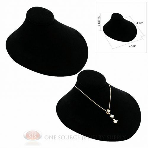 (2) 4 3/4&#034;w x 4 5/8&#034;d lay-down black velvet necklace neckform jewelry bust for sale