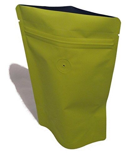 Stockbagdepot High Barrier Coffee Bags Pouches w/ Valve 4oz (25,Matte Green)