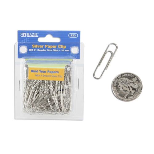 Regular Paper Clips - 33mm  Qty 200