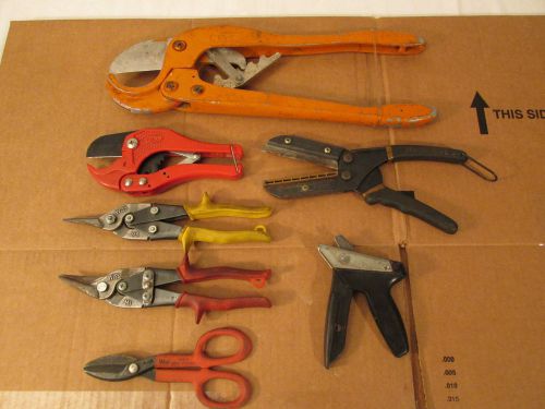 7 PC HAND RATCHET PVC CUTTER  TIN SNIPS CRAFTSMAN WISS LEE BENZ GD