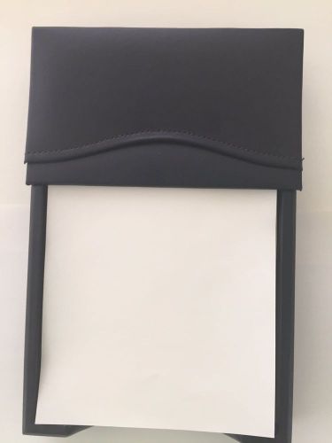 GENUINE BLACK LEATHER MEMO BOX. BLUE STAR LEATHER. 5X8 PAPER