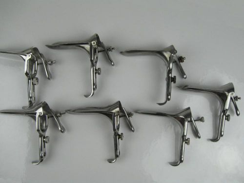 LOT OF 7 VINTAGE VAGINAL SPECULUMS STAINLESS STEEL MILTEX SKLAR SM.MED.LGE.30-55