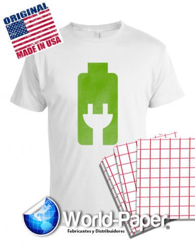 INKJET HEAT TRANSFER RED GRID 8.5&#034; x 11&#034; FOR LIGHT COLOR TSHIRTS 200Pk  :)