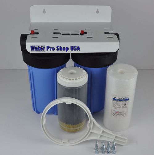 10 &#034; Dual Big Blue Water Filter System KDF55/GAC/SEDIMENT