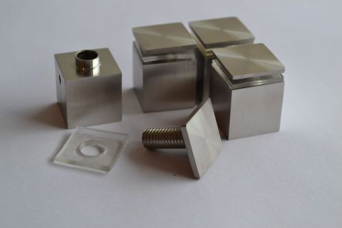 Satin Finish Stainless Steel Square Standoff 7/8&#034; x 7/8&#034; (4)