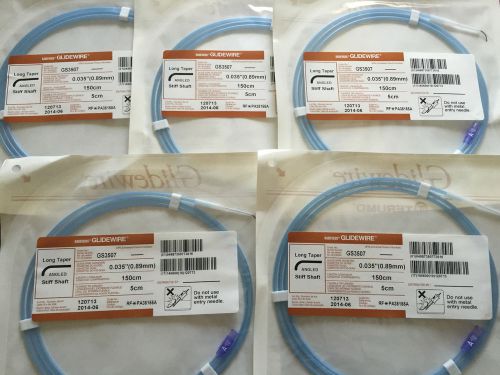 Lot of 5. TERUMO # GS3507 Glidewire 0.035in. x 150cm