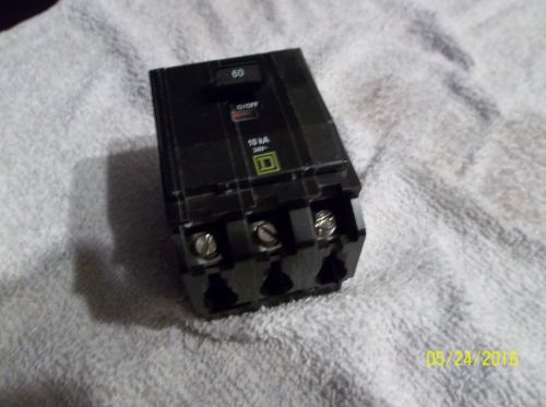 Square D 3 pole 60 amp 240 volt push in circuit breaker QOD