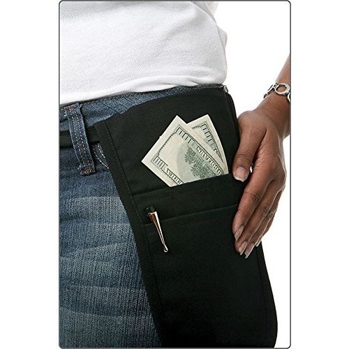 Fame Black Money Pouch Pockets Divide Apron