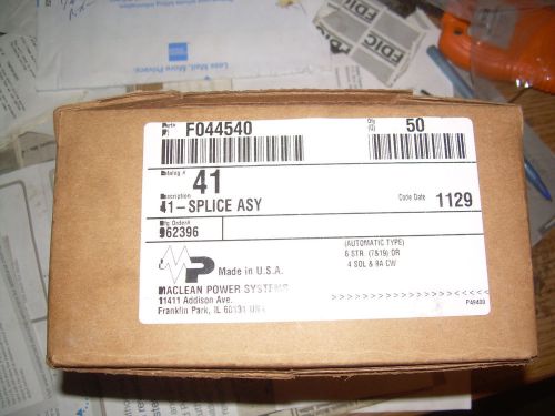 MACLEAN POWER SYSTEMS  COPPER LINE SPLICE  #41  4 SOL &amp; 8ACW 6 STR