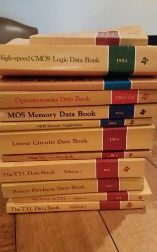 12  Books Linear Circuits mos memory ttl data cmos voltage Texas Instruments