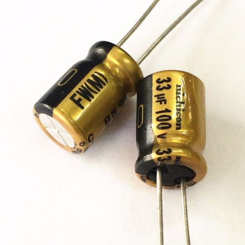 10pcs 33uF 100V 8x11.5mm NICHICON FW HiFi Audio Grade Capacitor MADE IN JAPAN