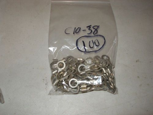 100 thomas &amp; betts t&amp;b c10-38 non insulated 3/8&#034; ring terminals for sale