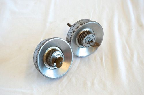 Lot of 2 Diebold Spy Proof Key Locking Dials w Chicago Key Cylinders Side Read