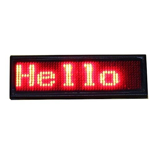 Leadleds usb programmable led scrolling message id badge red for sale