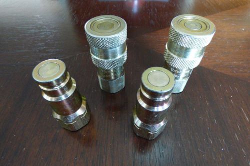 NEW Flat Face 1/2&#034; Hydraulic Quick Coupler Set, JCB Brand (2x Male, 2x Female)