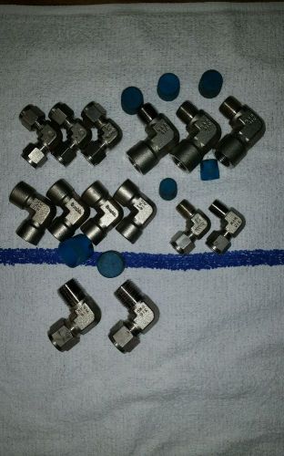 14 swagelok 90s. 3/8&#034; &amp; 1/4&#034; NPT and 1/4&#034; &amp; 1/8&#034; tube fittings. All go