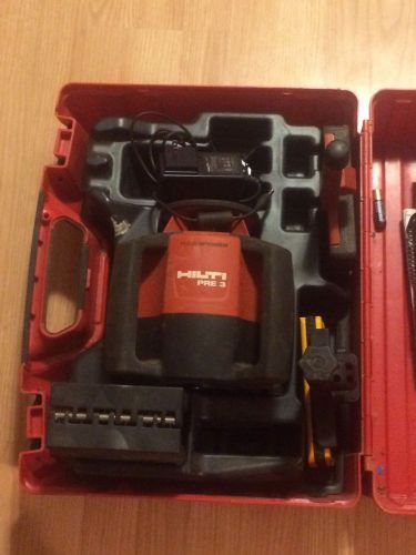 GOOD USED CONDITION HILTI PRE 3 ROTARY LASER IN CASE PRA 30 INTERIOR EXTERIOR