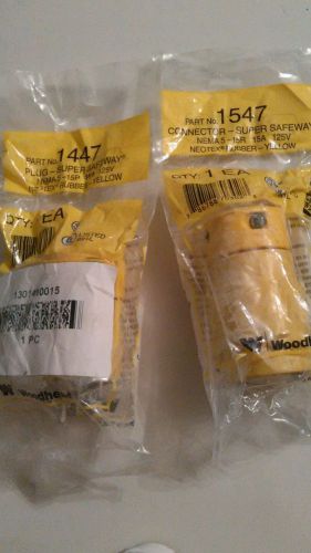 Woodhead Plug-supper Saceway 1447,1547 Lot Of 2 Nema 5-15A 125A