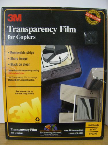 3M Transparency Film for Copiers PP2200 Black on Clear 8.5x11 Open Box