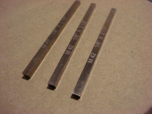 Cobalt m42 1/8&#034; x 2-1/2&#034; square tool bit stock machinist metalworking lot of 3pc for sale