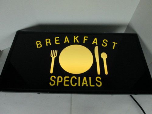 Glolite Breakfast Specials Lighted Sign Yellow/White on Black 30&#034; x 15&#034; S