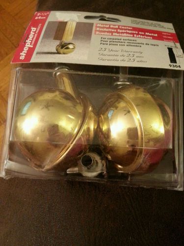 Shepherd Hardware 2 1/2&#034;  Metal Bright  Brass Plate Casters SHIPS FREE