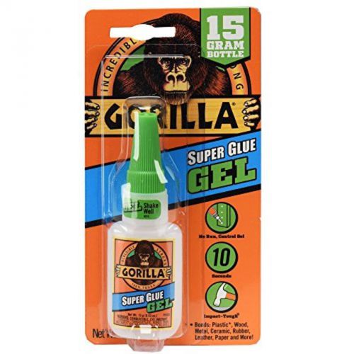 Super glue gel, 15g gorilla caulking and adhesives 7600101 052427760012 for sale