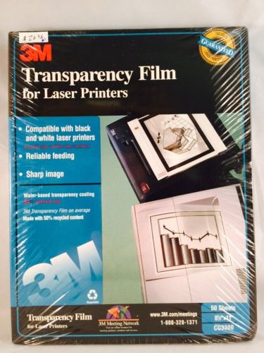 3M Transparency Film CG3300 for Laser Printers 50 Sheets Sealed 8 1/2&#034; X 11&#034; #1