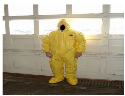 Case 6 lakeland 70150 xl coveralls yellow hood suit tychem dupont tyvek qc hazma for sale