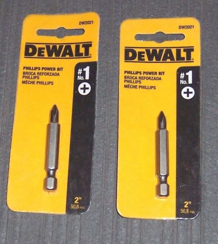 2 ea. DEWALT DW2021 #1 Philips 2-Inch Power Bits